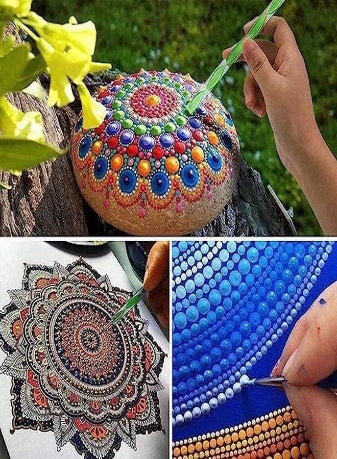 Qatalitic 13 Pcs Mandala and Acrylic Dotting Tool Set, Embossing Stylus for Pottery Ceramic and Polymer Clay for DIY Designs, Clay Sculpting - Image 5